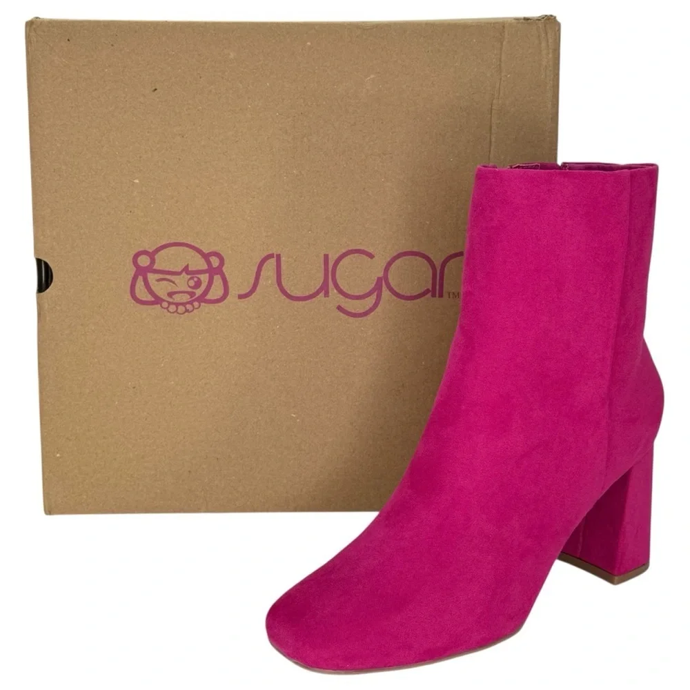 Sugar Element Fuschia Microsuede Womens Ankle Boots Size 7M - Picture 14 of 14